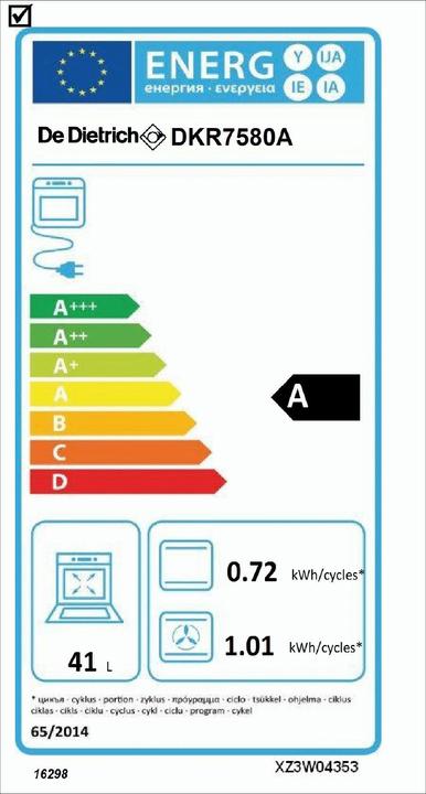 Etichetta energetica De Dietrich Combisteam DKR7580A