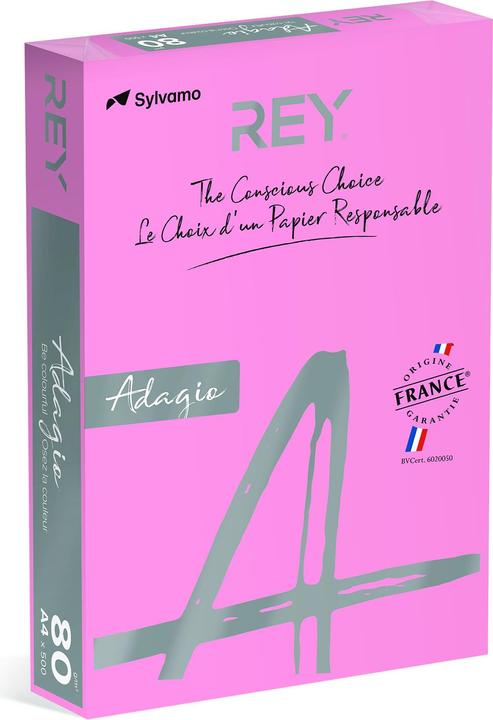 Immagine prodotto Rey Adagio CARTA COPIA ADAGIO A4 80gr ROSA CANDY PASTELLO. 05 (80 g/m², 500 x, A4)
