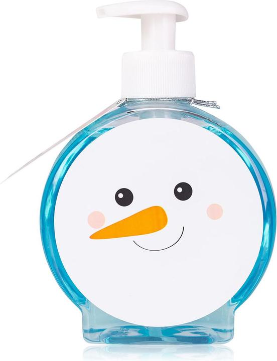 Actual product image Accentra Hand soap SNOW WORRIES in pump dispenser, motif: snowman, 350ml, fragrance: Peppermint Swirl (Liquid soap, 350 ml)