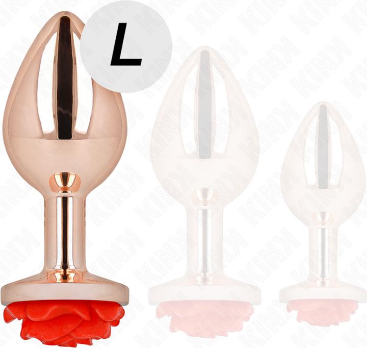 Produktbild Kink - Rosa Goldener Analstecker Mit Roter Rose L