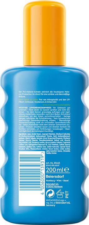 Image du produit NIVEA Schutz & Bräune Sonnnenspray LSF 30 (Spray solaire, SPF 30, 200 ml)
