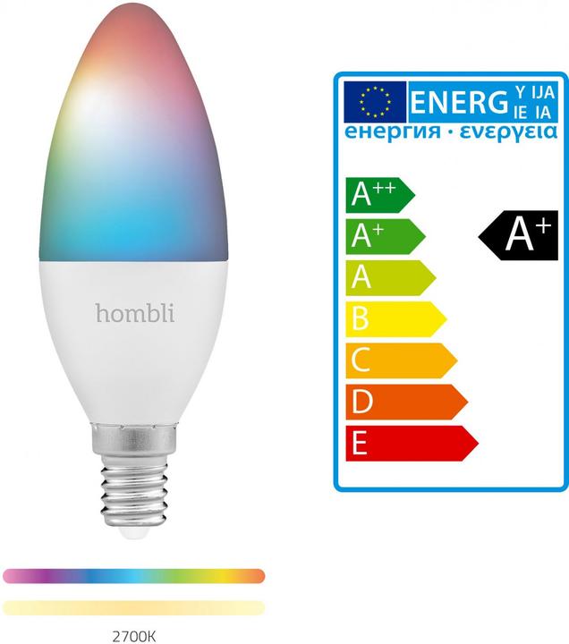 Energie-Label Hombli Smart Bulb (E14, 4.50 W, 380 lm, 1 x, F)