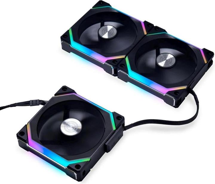 Produktbild Lian-Li UNI FAN SL120 V2 ARGB-PWM-Lüfter, 3er-Pack - 120 mm, schwarz (120 mm, 3 x)