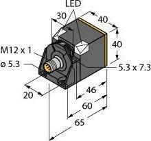 Actual product image Turck Sensor inductive 50mm non-flush, block (Switch)