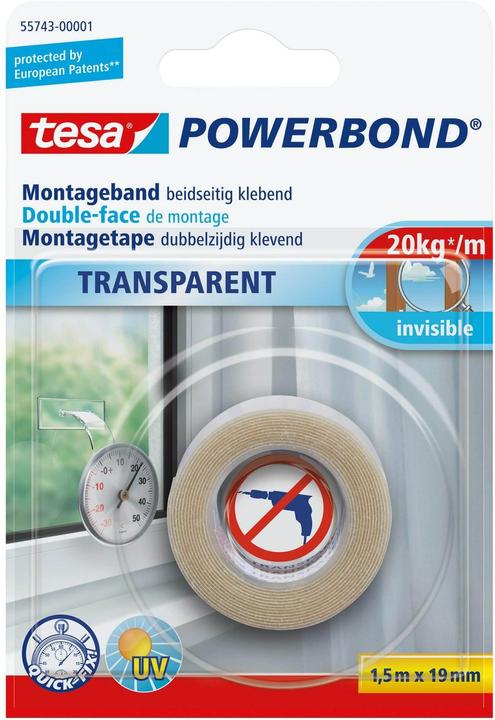 Immagine prodotto tesa Nastro biadesivo Powerbond TRANSPARENT (19 mm)