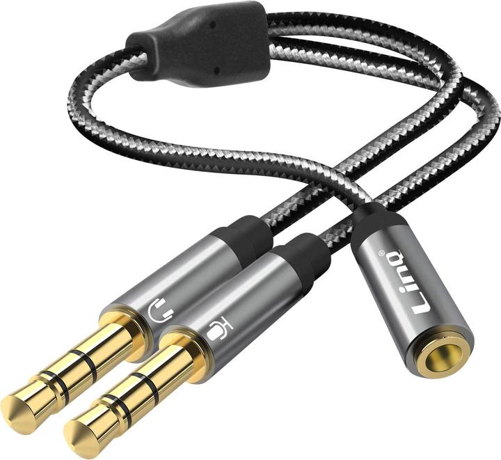 Immagine prodotto LinQ Connettore jack da 3,5 mm femmina a 2x connettore jack da 3,5 mm maschio (Jack da 3.5mm, Jack da 3.5mm)