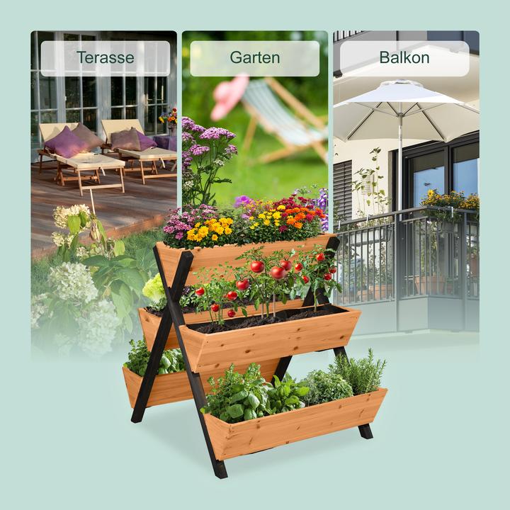 Produktbild Relaxdays Vertikalbeet mit 5 Kästen