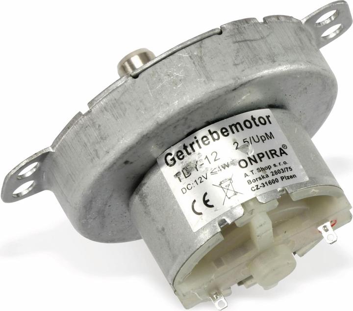 Produktbild Eneroid Getriebemotor TDY-12, 12V-, 2,5U/min, Ø 50mm, Welle 7x12mm