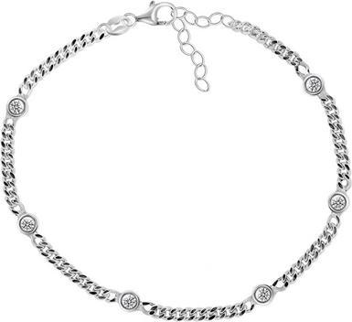 Brilio Silver - Modern silver bracelet with zircons BRC44W