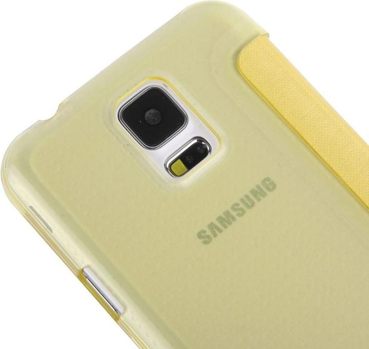 Actual product image König Design Mobile Phone Case Flipcover with Window for Samsung S5 mini / G800 Yellow (Samsung Galaxy S5 Mini)