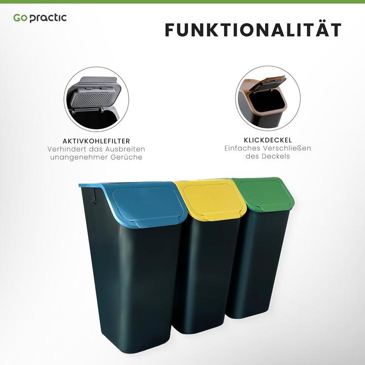 Immagine prodotto Go Practic 3-teiliges Mülltrennsystem (35 l)