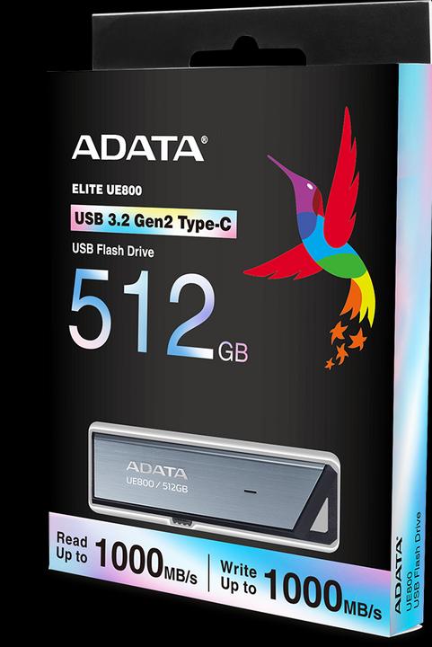 Immagine prodotto Adata Unità flash USB UE800 USB Type-C 3.2 Gen 2 (3.1 Gen 2) Argento (512 GB, USB-C, USB 3.2 Gen 2)