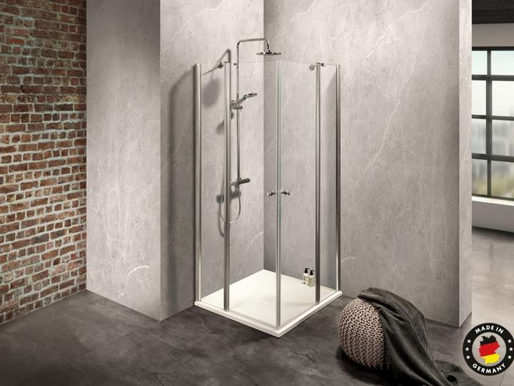 Dusbad Shower cubicle/ shower enclosure Vital 2 4-piece swing door on fixed part / corner shower (75 cm, 75 cm, 202.50 cm)