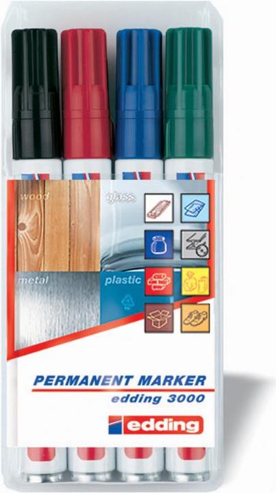 Image du produit Edding 3000 (Multicolore, 3 mm, 4 x)