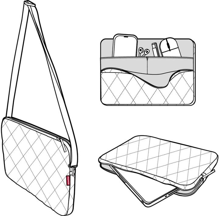 Image du produit reisenthel Sacoche pour ordinateur portable Rhombus Light Grey, 13.5 (13.50", Universel)