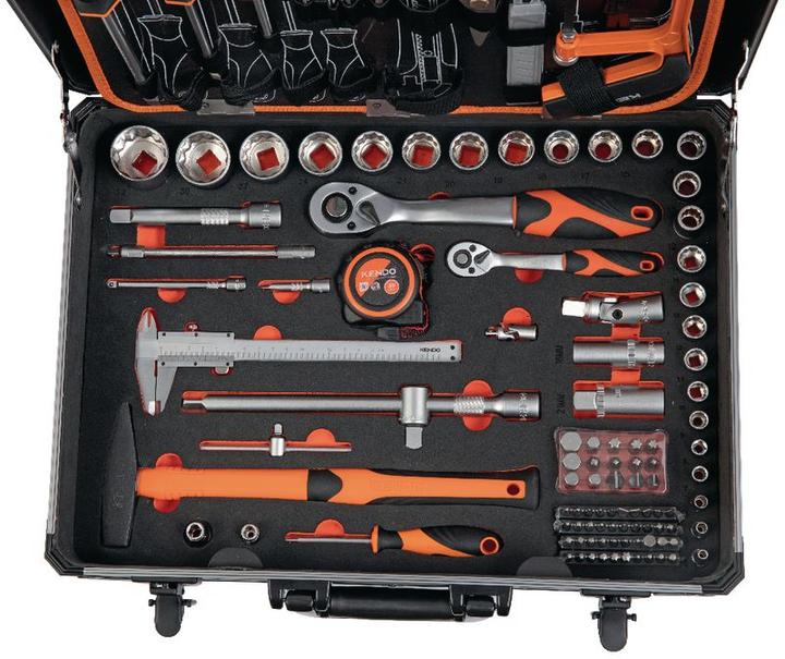 Image du produit Kendo Coffre à outils à roulettes avec 161 outils (161 pièces)