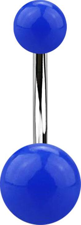 Produktbild Star Piercing Banane silber mit zwei Kugeln dunkelblau (Acryl, ohne Messing, Chirurgenstahl 316L)
