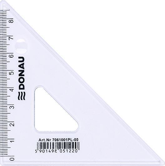 Produktbild Donau Geodreieck, klein, 8, 5cm, 45°, klar (135 mm)