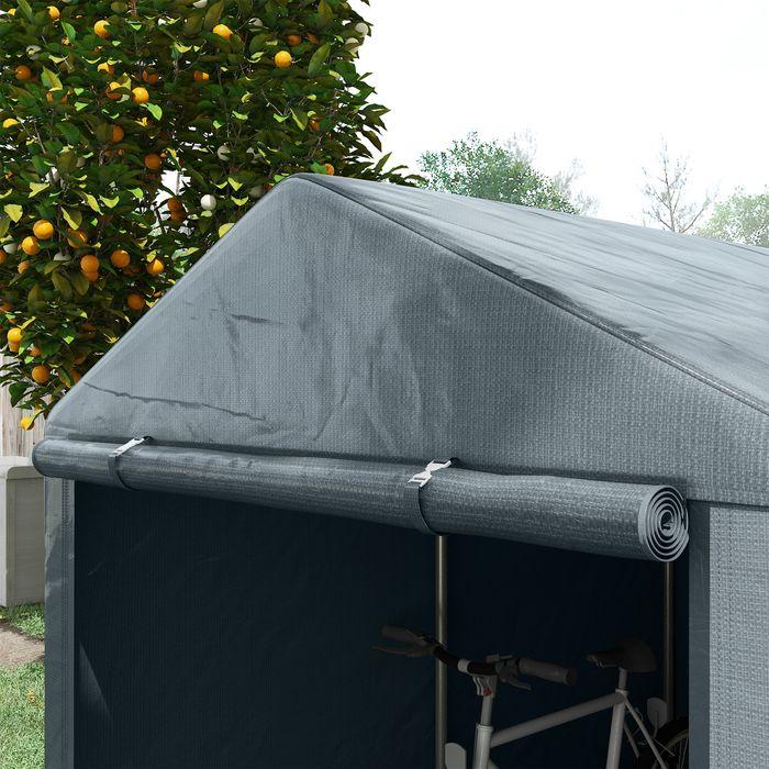Produktbild Swisshandel24 Garagenzelt, 1,6x2,18x1,72m, grosse Tür, rostfreier Metallrahmen, 160x218x172 cm, Dunkelgrau (218 cm, 160 cm)