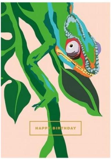 Actual product image Emily Brooks Birthday card Chameleon