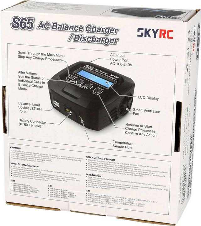 Produktbild SkyRC Ladegerät AC S65 AC LiPo 2-4s 6A 65W Entladen 2A 10W