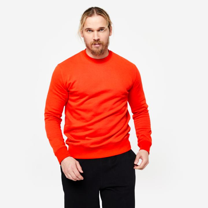 Domyos Hoodie Herren warm Baumwollgewebe - rot