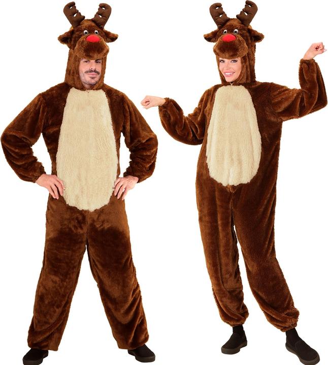 Actual product image Widmann RENTIER SOFT PLUSH COSTUME (jumpsuit with hood and mask), M - h 165 cm (M)