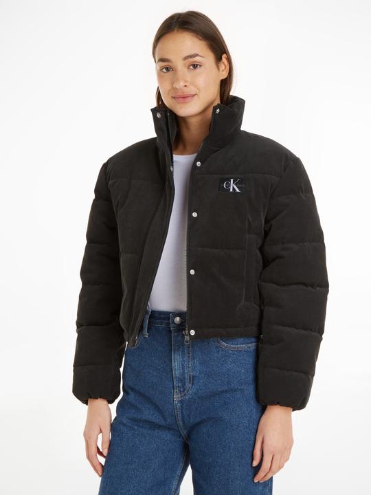 Image du produit Calvin Klein Corduroy Cropped Puffer Dames Jas - Zwart - Maat L (L)