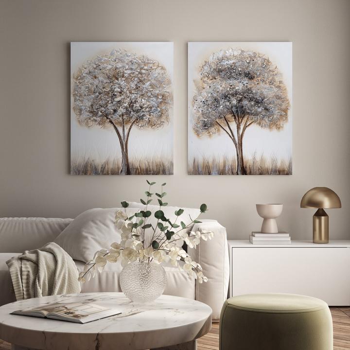 Actual product image Eurofirany Picture tree 1 hand - bound with crystals and silver accents 50 x 70 cm (50 x 70 cm)