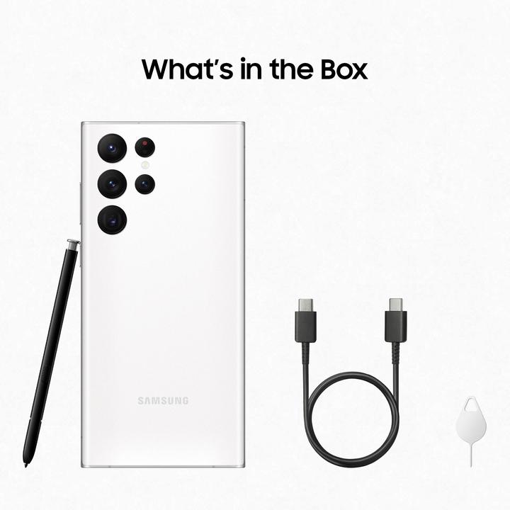 Immagine prodotto Samsung Galaxy S22 Ultra UE (128 GB, Bianco Fantasma, 6.80", Doppia SIM, 108 Mpx, 5G)