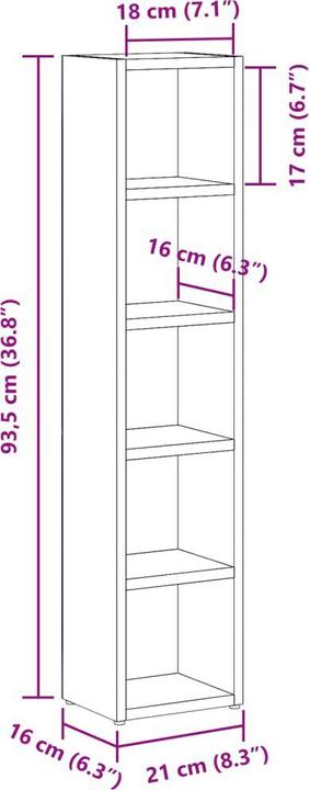 Produktbild VidaXL CD-Regale 2 Stk. -Optik
