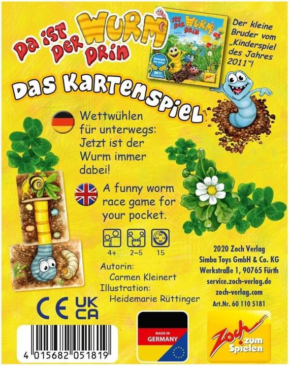 Produktbild Zoch ZOC05181 - Da ist der Wurm drin, Kartenspiel, für 2-5 Spieler, ab 4 Jahren (DE-Ausgabe) (Deutsch)