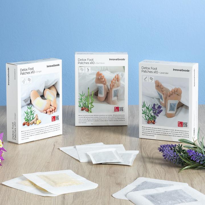 Produktbild InnovaGoods Detox Fusspflaster Lavender 10 Stück (Fussdeodorant & -puder)