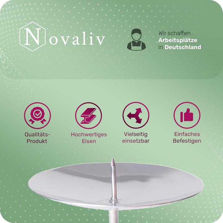 Actual product image Novaliv 8x Candle Holder Pillar Candle Advent Wreath 7,5cm SILVER Advent Wreath Advent Candle Holder