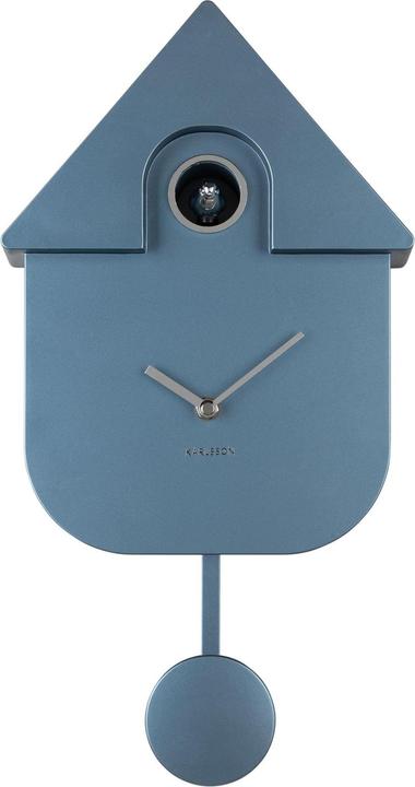 Karlsson Orologio da parete Modern Cuckoo Metallic Blu scuro