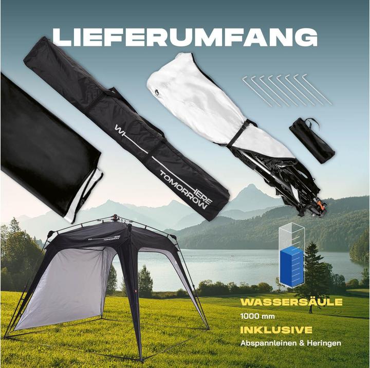 Actual product image Where Tomorrow Pavillon Pop Up - Schwarz, Anwendungsbereich: Outdoor (250 cm, 250 cm)