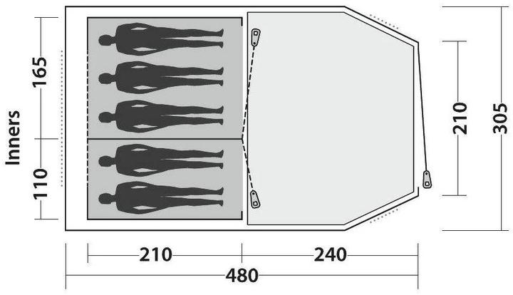 Immagine prodotto Easy Camp Huntsville 500, tenda a tunnel (Tenda a tunnel, 12.10 kg, 5 persone)