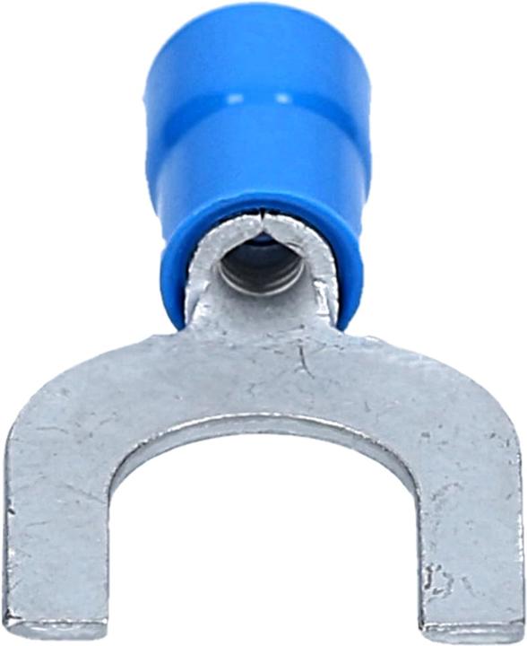 Produktbild Kalitec 10 Stück GKSBU6 Kabelschuhe Gabelkabelschuhe 1,5-2,5mm² I blau teilisoliert I PVC Kragen U6