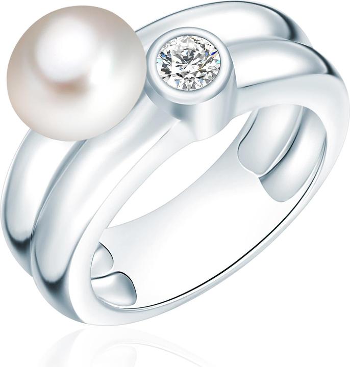 Produktbild Valero Pearls Damen Sterling Silber Zirkonia Süsswasser-Zuchtperle silber - 2218 (52, 925 Silber)