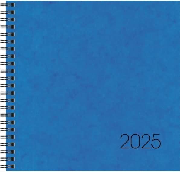 Calendario quadrato 766 21x20,5cm 1 settimana/2 pagine copertina in cartone blu 2025
