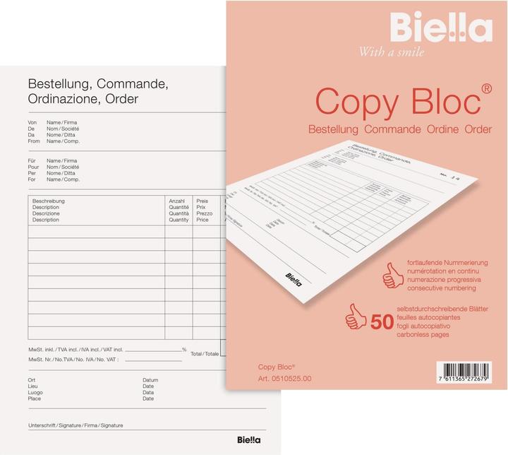 Produktbild Biella Durchschreibeblock Copy Block, A5 (100 x)