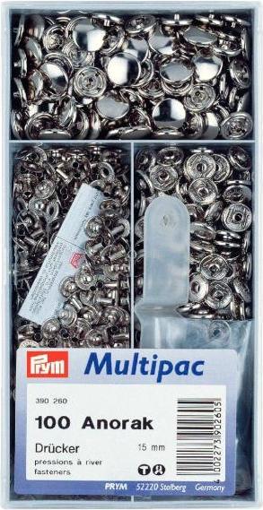 Produktbild Prym Druckknopf Anorak, silber 15 mm, Dose 100 Stk., Multipac
