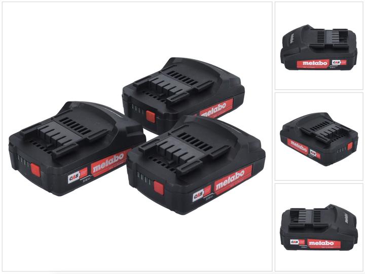 Metabo Battery set 3x Li-Power battery pack 18 V 2.0 Ah CAS Li-Ion battery ( 3x 625596000 ) with charge (18 V)