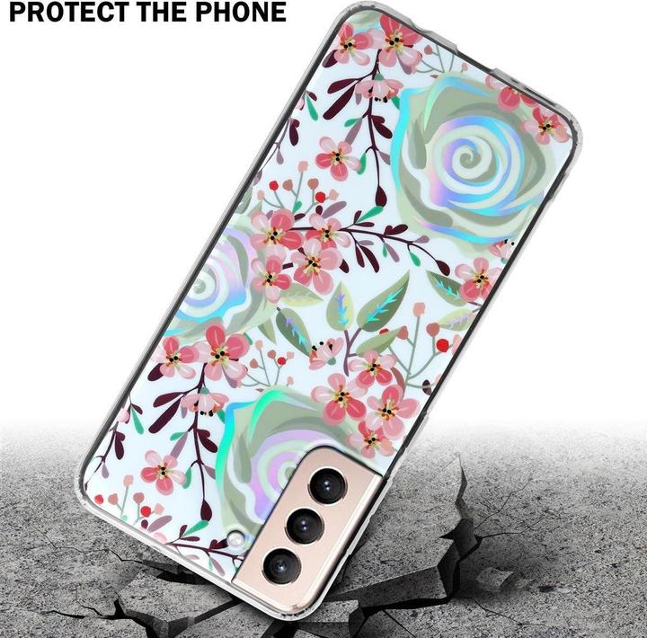 Actual product image Cadorabo IMD TPU Colorful Flowers & Leaves Cover (Samsung Galaxy S21+)