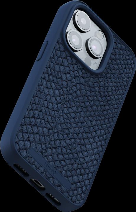 Produktbild Njord Salmon Leather Magsafe Case for iPhone 15 Pro, Blau (Apple iPhone 15 Pro)