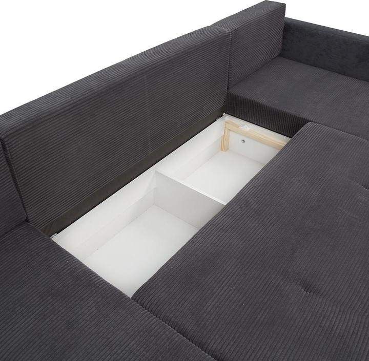 Produktbild VitaliSpa Sofa L Form, Dunkelgrau/Hellgrau, 290 x 185 cm mit Bettkasten
