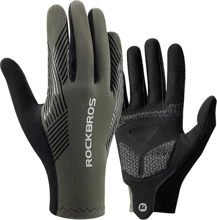 Immagine prodotto Rockbros 16110006003 guanti da ciclismo ammortizzati taglia L - verde e nero (L)