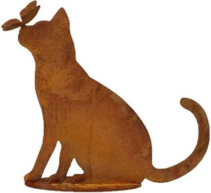 Produktbild Ambiance Technology Ambiance Dekofigur Katze mit Schmetterling auf Nase auf Platte
