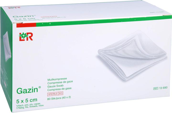 Actual product image Gazin Mullkompressen 5x5cm 12fach steril