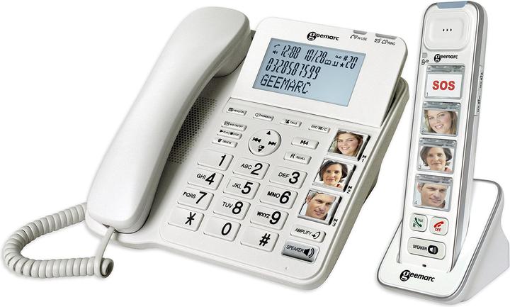 Geemarc AMPLIDECT COMBI-PHOTO 295 Schnurgebundenes Seniorentelefon Anrufbeantworter, Foto-Tasten Beleuchtete